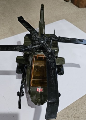 Grande elicottero vintage GI Joe con chiave lame girevoli luci suono testato funziona - Foto 3 di 4