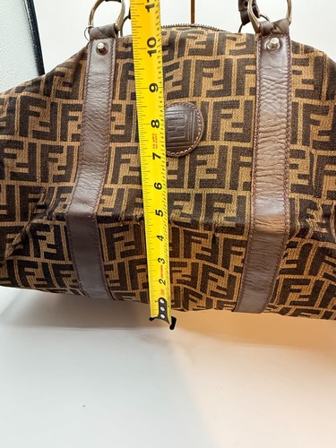 Vintage FENDI Zucca FF Weekender Duffle Reisetasche Braun Canvas Leder Italy - Bild 14 von 17