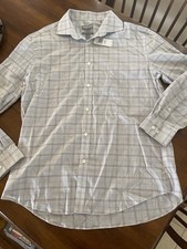 Michael Kors Slim Fit Stretch Shirt 16.5 34/35 Gray Plaid NWT