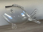 Large 15" Blenko Style Clear Blown Glass Fish Bowl Vase Art Terrarium 1960’s MCM