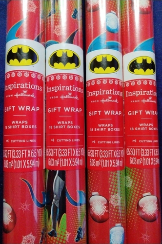 Lot Of 4 DC Comics BATMAN WRAPPING PAPER ROLLS 65 SQ FT EACH Christmas NEW Rare - Picture 12 of 12
