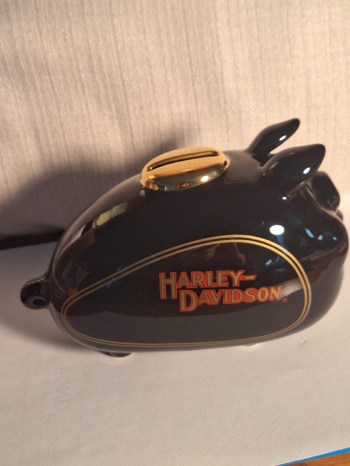 Harley Davidson 2002 HD Hog Motorcycle Gas Tank Piggy Bank, Black Ceramic With eBay