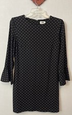 Old Navy Womens XS Black Dotted Short-Style Flare-Sleeved Shift Dress! M1399