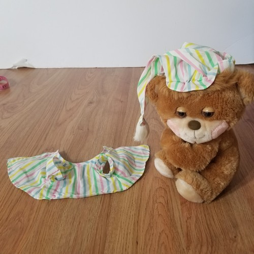 Vintage Fisher Price Sleepy Teddy Bear Brown 1985 Plush No Blanket 1401 Nightcap - Picture 22 of 24
