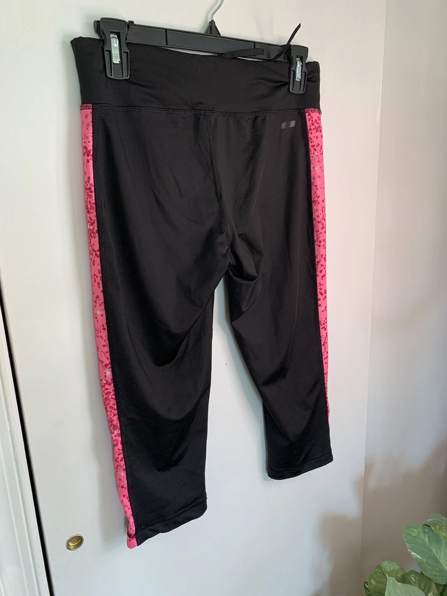 Danskin Now Yoga Stretch Workout Pants Fitted Black Pink Size S (4