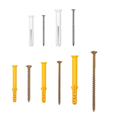 100pcs Screws & Wall Plugs Set Anchors Bolts for Masonry Brick Concrete
