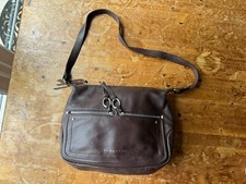 LAMARTHE PARIS LEATHER CROSSBODY SHOULDER STRAP HANDBAG SHOPPER DARK BROWN BAG