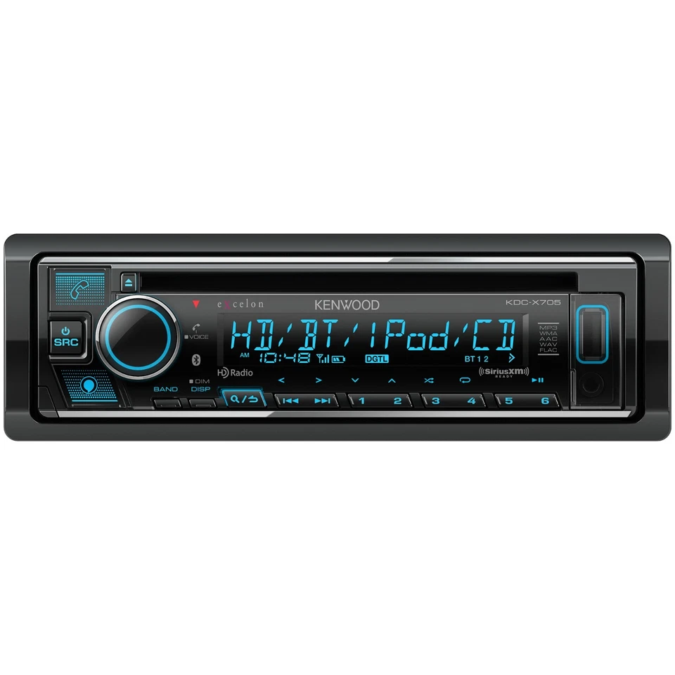 Kenwood KDC-X705 1-DIN CD Car Stereo Receiver w/ HD Radio - Image 2 of 4