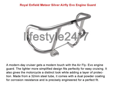 Protezione motore originale Royal Enfield Silver Airfly Evo per Meteor 350cc