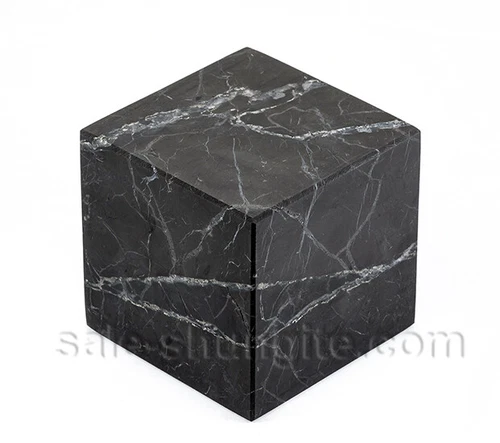 Сube Shungite unpolished 100 mm EMF home protection Karelia decor 3,9"