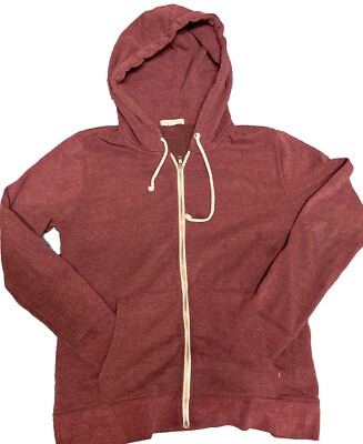 THREADS 4 THOUGHT WOMAN ORGANIC HEATHER FULL ZIP CASUAL SWEATSHIRT HOODIE SIZE M