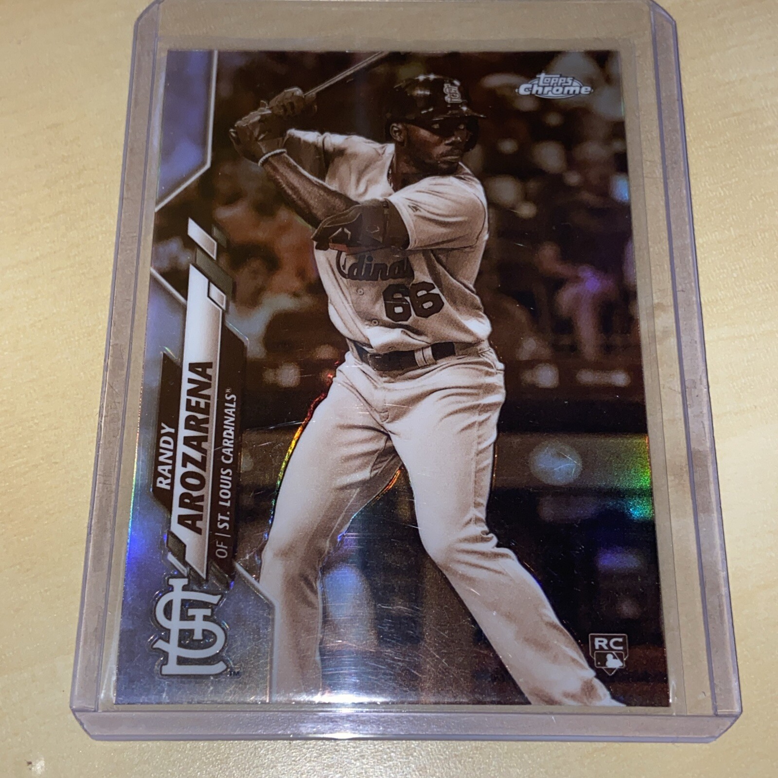 2020 Topps Chrome Baseball Randy Arozarena #49 Sepia Refractor Rookie RC