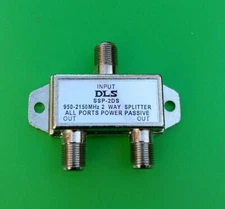 (2 PCS) 2 Way Splitter 950-2150Mhz (All Port Power Pass)