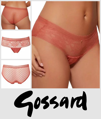 Gossard kurzer Slip Schlüpfer Gr. UK L - 14 Boho Spitze halbtransparent - Dusty Cedar