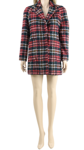 next red tartan dress