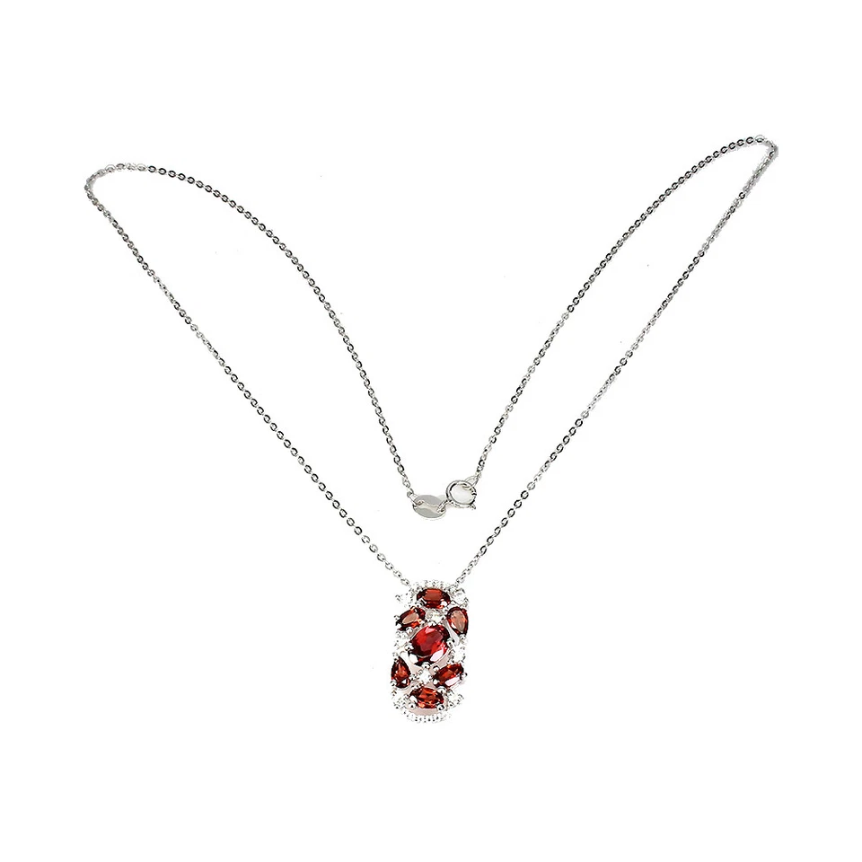 925 Argento Sterling Ovale Mozambico 7x5mm Finto Zirconia Cubica Collana 1 - Immagine 3 di 4