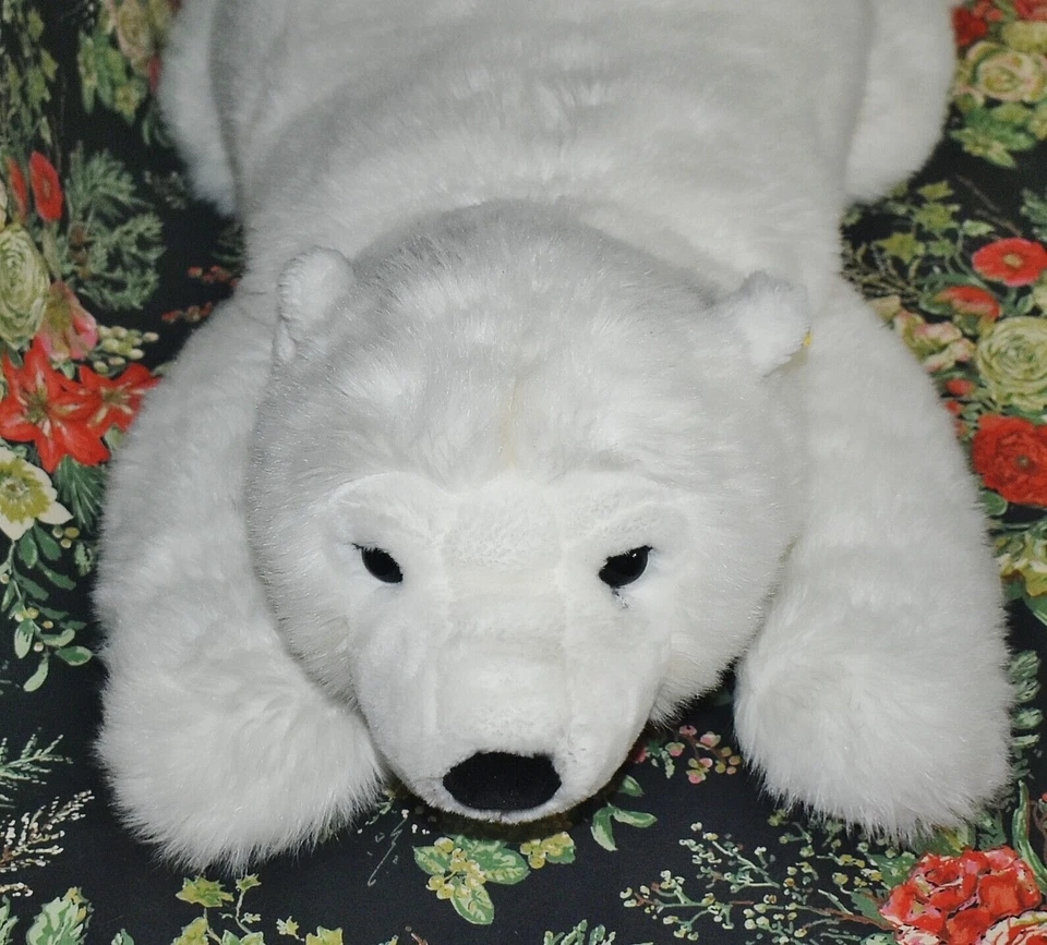 Steiff Jumbo 38 英寸毛绒势利北极熊带耳扣和旗帜 #115134 — 第 4/4 张图片