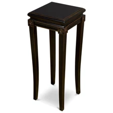 US Seller - Distressed Black Elmwood Zhou Yi Asian Pedestal