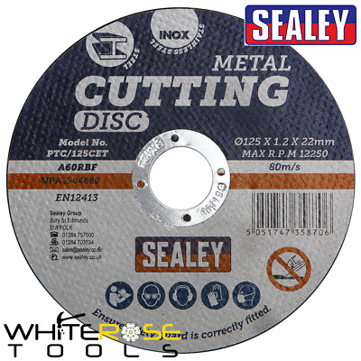 Sealey Trennscheibe Ø125 x 1,2 mm 22 mm Bohrung Allzweck