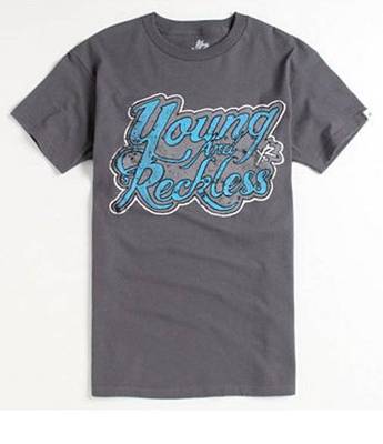 Young & Reckless Classic Bubble Tee Mens Dark Gray T-Shirt New NWT