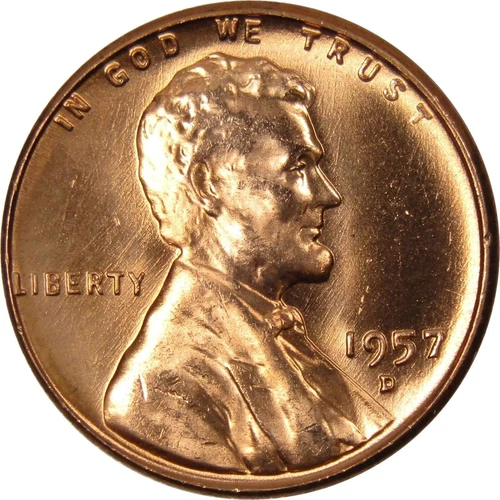 ✅ 1957-D Lincoln Wheat Cent Choice BU 1c BRILLIANT UNCIRCULATED From OBW Roll