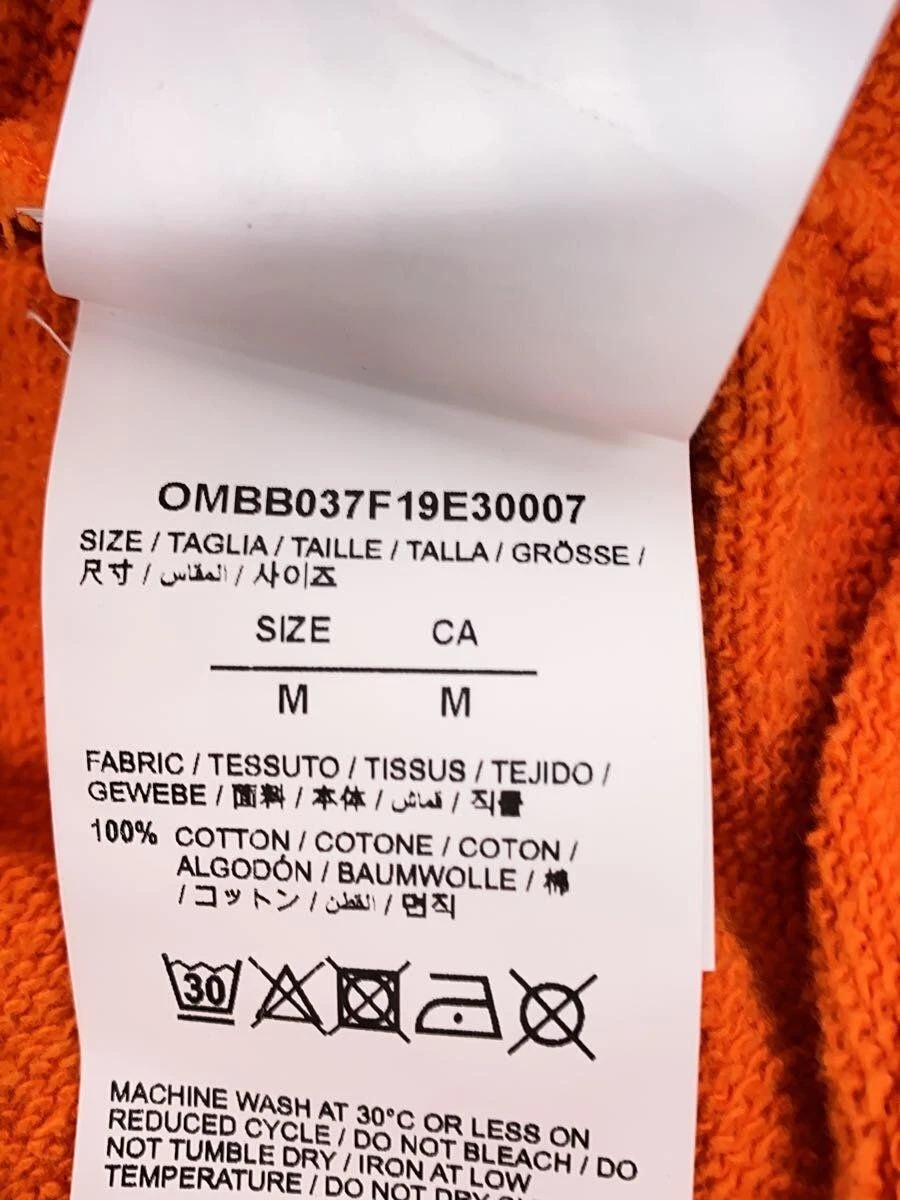 Felpa con cappuccio OFF WHITE M cotone stampa arancione OMBB037F 19E30007 usata