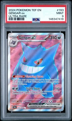 2024 POKEMON TEF EN-TEMPORAL FORCES ULTRA RARE #193 GENGAR EX PSA 9