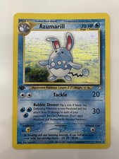 Pokémon TCG Azumarill Neo Genesis Holo Karte 2/111 1. Edition NM mit 2x Swirl