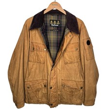 Barbour Lowland Wax Jacket XL Sandstone Brown Tan Utility Field Pockets