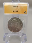 1884 Morgan Silver Dollar $1 - ANACS AU55