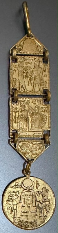 Watch fob: 5-part EGYPTIAN theme, sold in 1905-7 Sears catalogs (Lot #224)