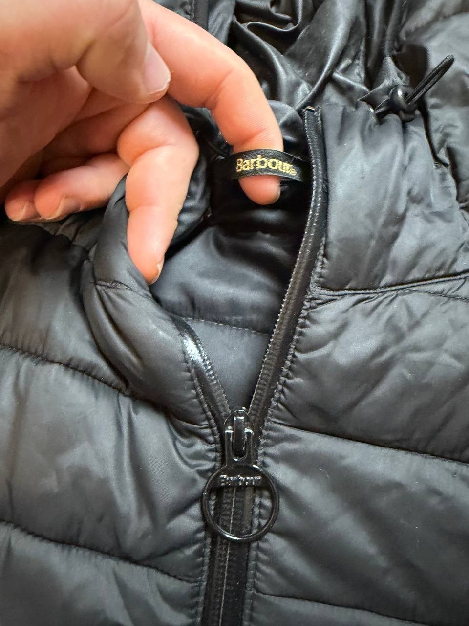 Barbour International Ouston Hooded Quilted Jacket Men’s XL Black image 6