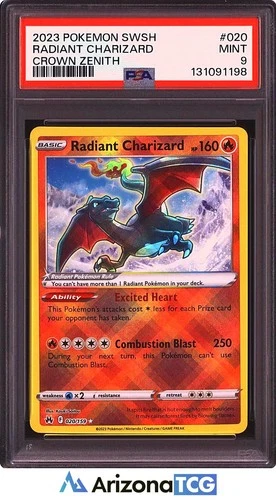 Pokemon 2023 Radiant Charizard 020/159 Crown Zenith PSA 9