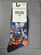 Unisex Culturefly Halloween Kitten Crew Socks - 6-12 ONE SIZE