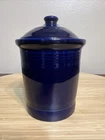 Fiestaware Fiesta Ware Medium Canister Crock w/ Lid Cobalt Blue 7.5” Tall