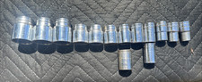 Lot of 14 Blackhawk USA 1/2" Drive Sockets SAE 7/16" to 1-1/4" & 19mm (1) Metric