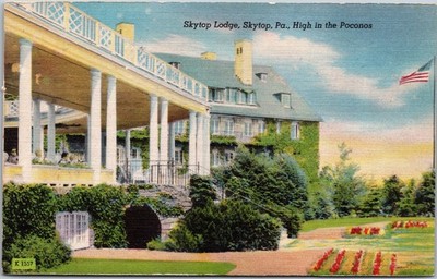 Skytop Lodge Skytop PA High in the Poconos Linen Postcard Unused Vintage Card
