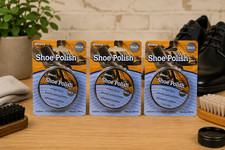 Lot of 3 Allary Black Shoe Polish 1.4 Oz High Gloss Leather Shine Care