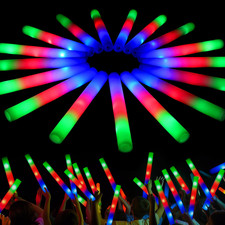 12 PCS LED Light up Foam Sticks, Glow Sticks Party Favors Bulk with 3 Modes Colo