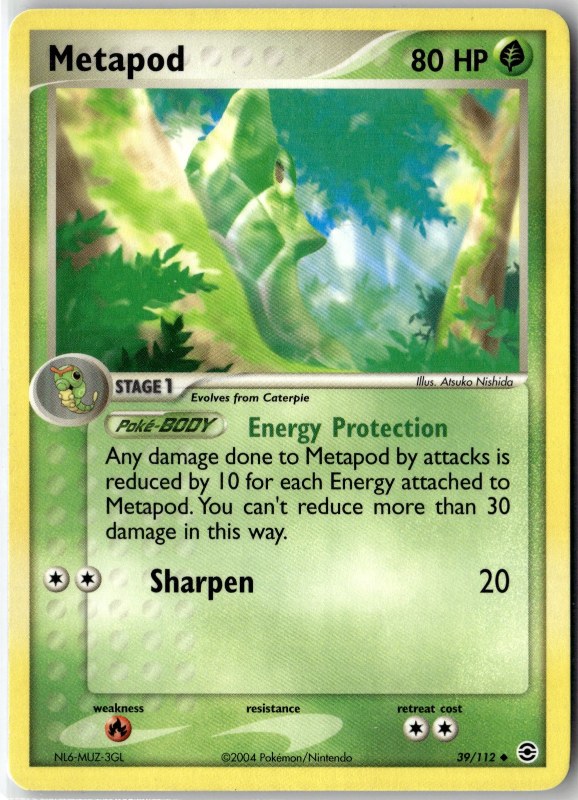 Metapod Uncommon FireRed & LeafGreen 39/112 NM