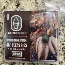 12 pack Hard Core Decoy Rigging System 48" Texas Rigs  With 6Oz Ball Weights