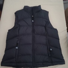 L.L.Bean Womens Black Down Goose Down Insulated Puffer Vest Size L Full Zip