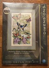 Dimensions Gold Collection "Butterfly Forest" Counted Cross Stitch Kit: Unopened