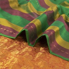 Sanskriti Vintage Indian Multi Sarees Pure Silk Woven Brocade Sari Craft Fabric