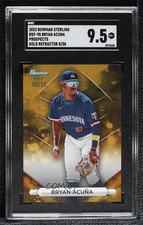 2023 Bowman Sterling Prospects Gold Refractor 8/50 Bryan Acuna SGC 9.5 Mint+ ez6