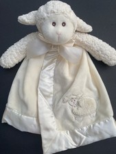 Bearington Baby Collection Large Lovey Security Satin Blanket White Lamb