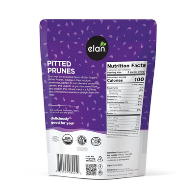 Organic Pitted Prunes, 7.9 Oz, Natural Dried Fruit, No Sugar Added, Sulphite-...