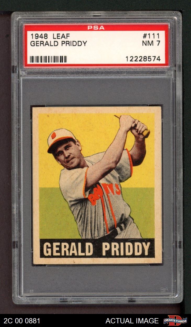 1948 Leaf #111 Jerry Priddy Senators PSA 7 - NM