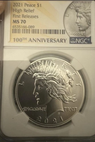 2021 PEACE DOLLAR NGC MS70 HIGH RELIEF FIRST RELEASES