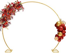 8FT Golden Steel Round Arch Frame for Wedding Birthday Party Garden Events